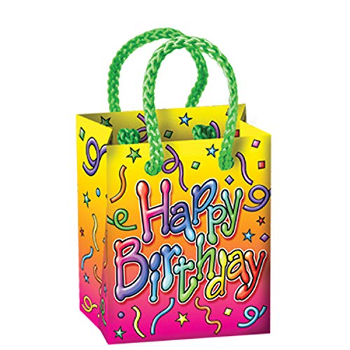 Beistle Happy Birthday Mini Gift Bag Party Favors (4/Pkg)
