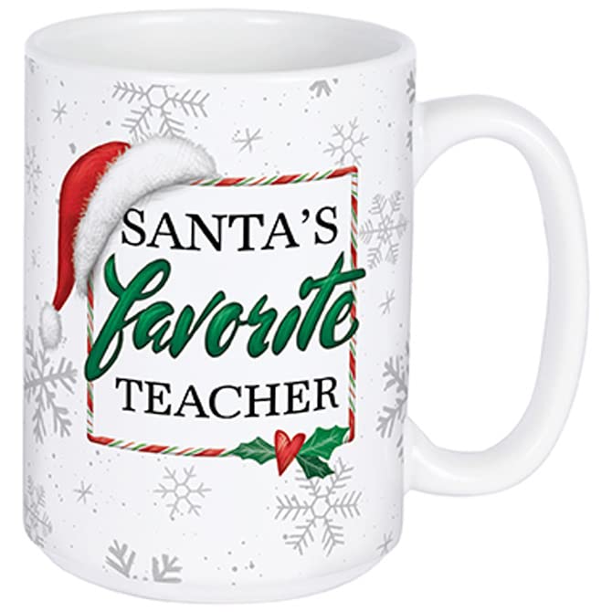 Carson Home Favorite Teacher Boxed Mug, 5.25-inch Length, 15 oz., Ceramic