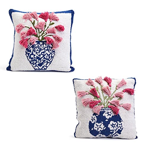 Two's Company Set of 2 Chinoiserie Vase Throw Pillows