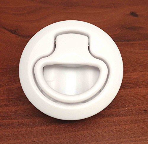 Pactrade Marine Marine Boat WHITE PLASTIC FLUSH PULL SLAM LATCH HATCH LIFT 2 3/8"D