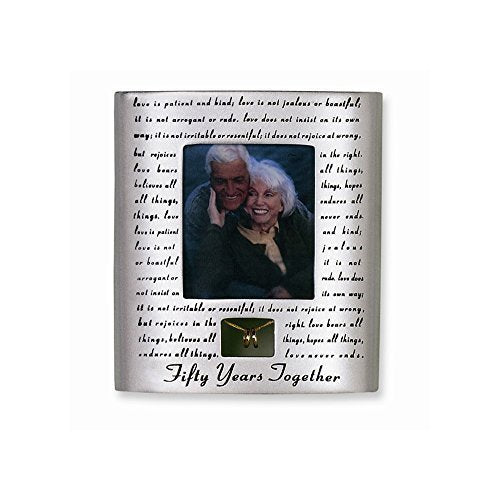 Roman 50th Wedding Anniversary Picture Photo Frame Love Never Fails