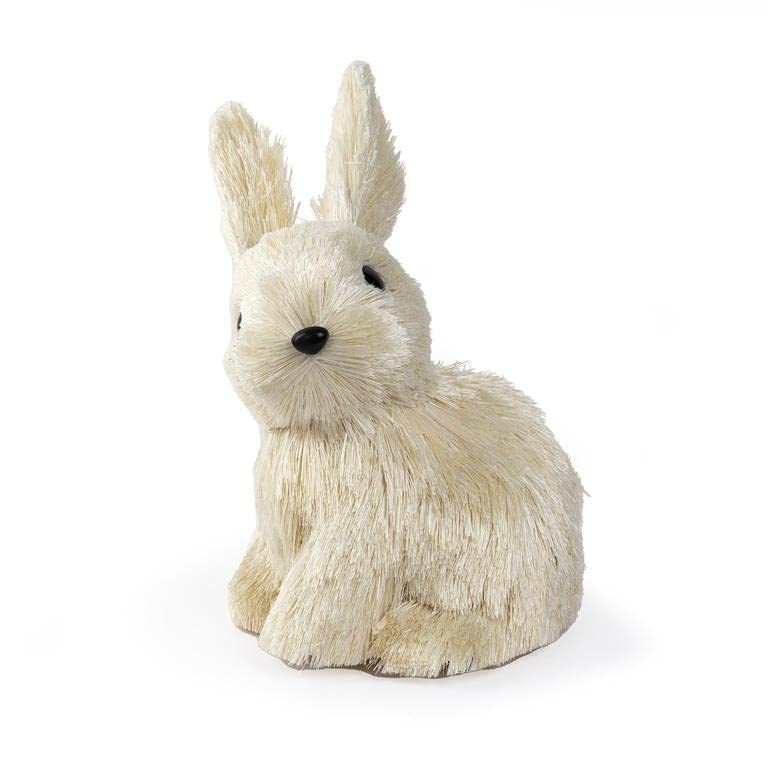 Blossom Bucket Medium Albus Sisal Bunny, 6.75-inch Height, White, Home Accent