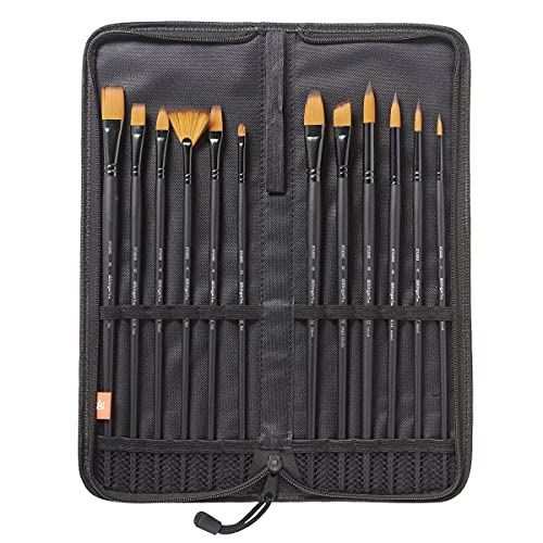 KingArt STUDIO Oil & Acrylic Long Handle Paint Brush Set, 12 ea, Piece