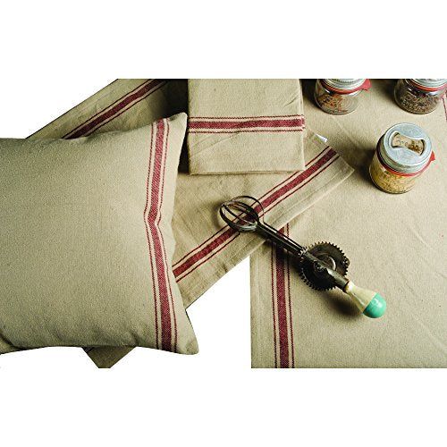 Home Collections by Raghu 14x45 Stripe Table Runner Barn Red Grain Sack