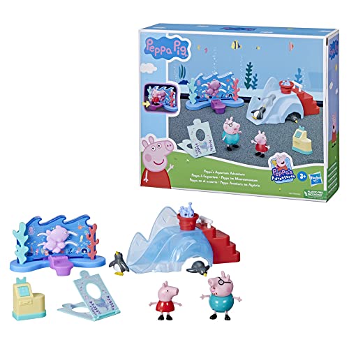 Hasbro Peppa Pig F44115X0 Peppa‚Äôs Aquarium Adventure Playset Preschool Toy: 4 Figures, 8 Accessories Ages 3 and Up, Multicolor