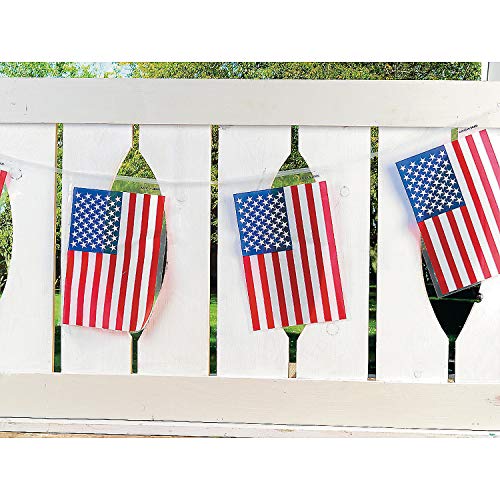 Fun Express - American Flag Line of Flags (pbh) for Fourth of July - Party Decor - Hanging Decor - Pennants - Fourth of July - 1 Piece