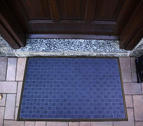 Floortex Doortex Rib Mat Heavy-Duty Indoor/Outdoor Entrance Mat, 32" x 48", Blue (FR480120FPRBL)