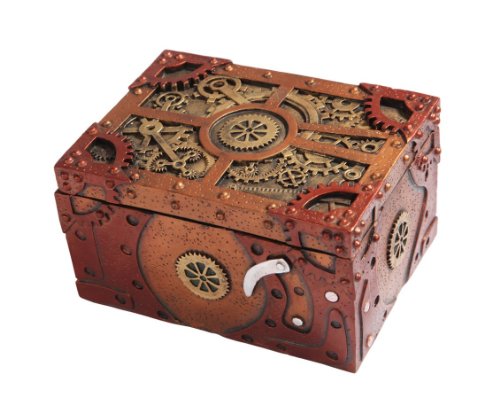 Pacific Trading Steampunk Themed Clockwork Jewelry Trinket Box Figurine 5"Long