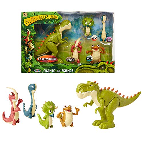 JAKKS Pacific Gigantosaurus Figures Giganto & Friends Toy Action Figures, Includes: Giganto, Mazu, Bill, Tiny & Rocky ‚Äì Articulated Characters Range from 2.5-5.5" Tall