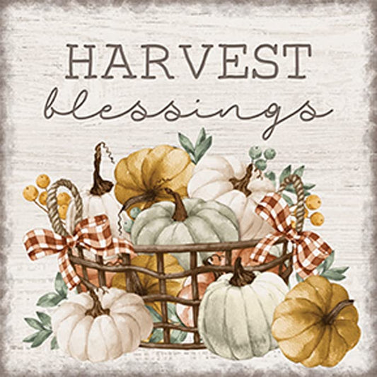 Carson Home Harvest Blessing Fall House Coaster, 4-inch Square, Set of 4