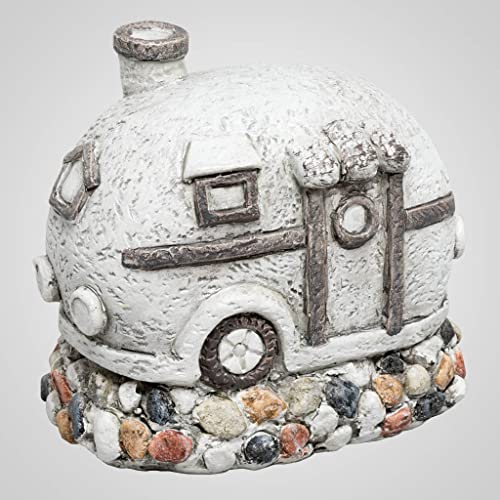 Lipco Polystone Pebble-Stone Garden Camper Figurine, 4.75-inch Length, Outdoor Decoration