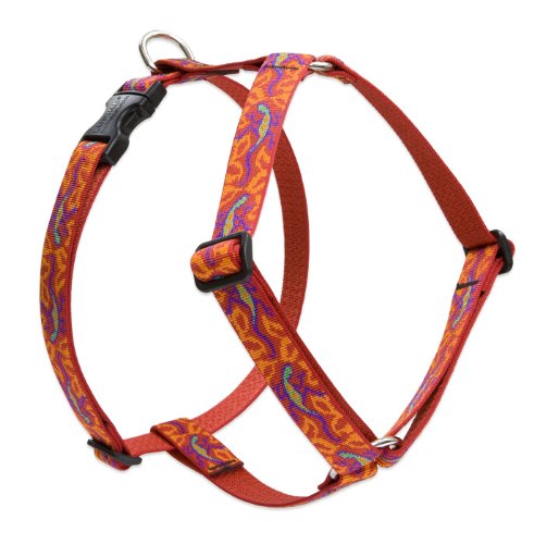 Lupine Pet Originals 1" Go Go Gecko 24-38" Adjustable Roman Dog Harness for Large Dogs