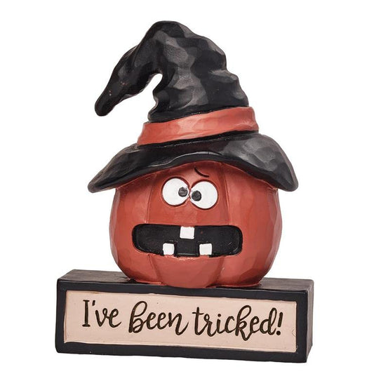 Blossom Bucket Jack-O-Lantern On Base, I've Been Tricked