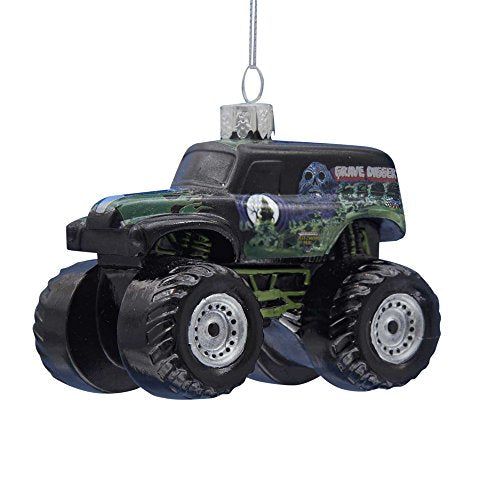 Kurt Adler Glass Monster Jam Grave Digger Ornament