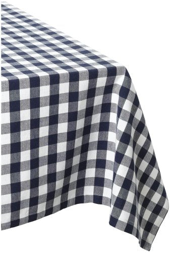 DII Design Buffalo Check Collection, Classic Farmhouse Tablecloth, Tablecloth, 60x84, Navy & White Check