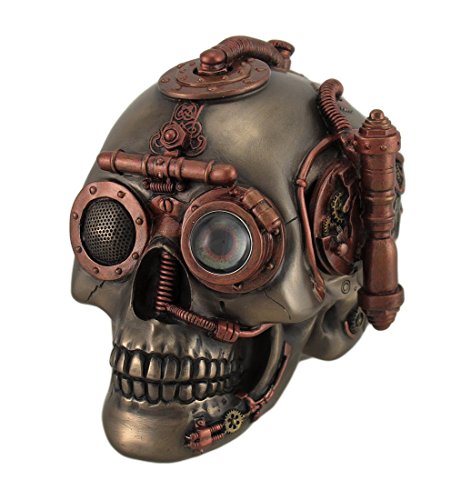 Unicorn Studio Veronese Design Steampunk Skull with Secret Drawer Trinket Box