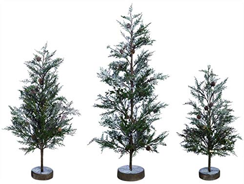 Transpac G5941ZU Green Trees, Set of 3