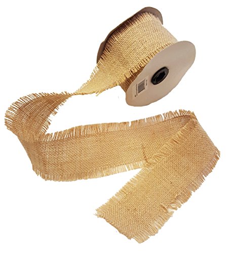 Country House Collection Natural Fringed Burlap Ribbon 2.5"W x 10 Yards