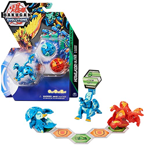 Spin Master Bakugan Evolutions Starter Pack 3-Pack, Howlkor Ultra with Colossus and Pegatrix, Collectible Action Figures, Ages 6 and Up