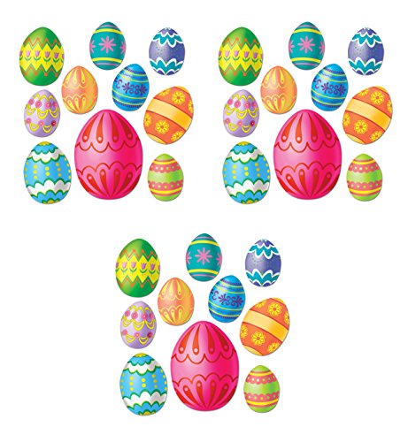 Beistle S44027AZ3 Easter Egg Cutouts Assorted Sizes, Pack of 30