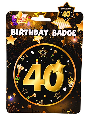 Forum Novelties X81650 Birthday Badge, Black, Gold