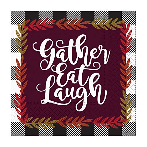 Design Design 624-10181 Thanksgiving Cocktail Napkins (Gather Eat Laugh)