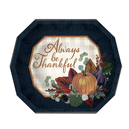 Beistle Thanksgiving Black Decagon Plates, 9" x 11" - 8 Pcs.