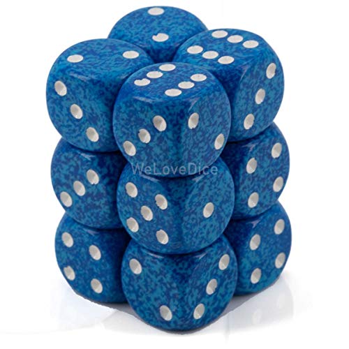 Chessex DND Dice Set D&D Dice-16mm Speckled Water Plastic Polyhedral Dice Set-Dungeons and Dragons Dice Includes 12 Dice  D6