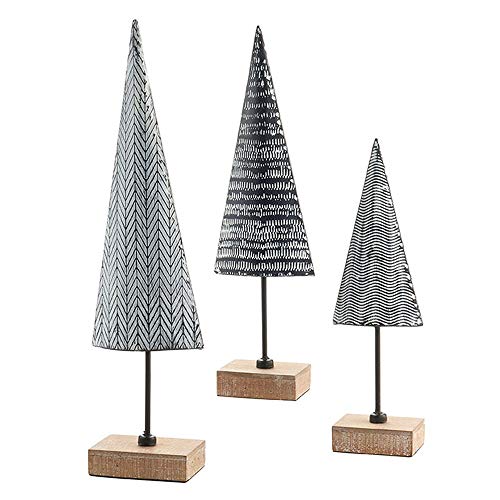 RAZ Imports Winter Botanicals 20.75" Geometric Tabletop Tree, Set of 3