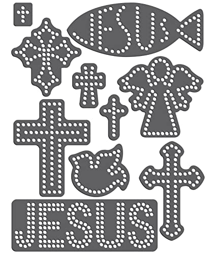 Rhinestone Genie Religious 001 Magnetic Rhinestone Template, Black