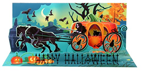 Up With Paper Pop-Up Panoramics Sound Greeting Card - Pumpkin Carriage