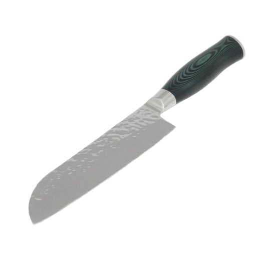 Chef Craft Elite German Santoku Knife, 7 inch blade 12 inch in length, Stainless Steel/Black