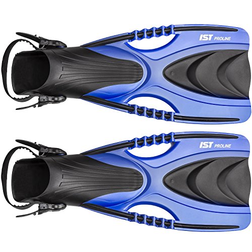 IST CF30 Speedy Open Heel Snorkeling Fins (Blue, S/M)