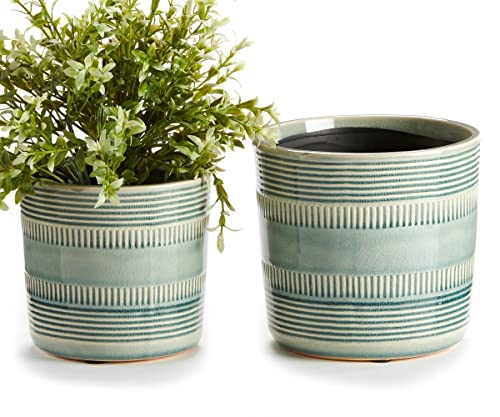 Giftcraft 717752 Striped Planters, Set of 2