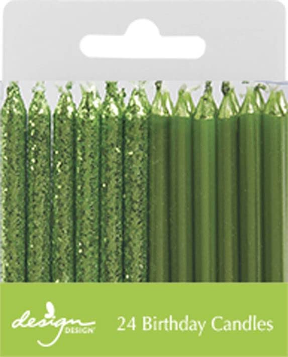Design Design 756-09602 Lime Shimmer Stick Birthday Stick, 24-Piece Set