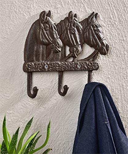 Giftcraft Horses Heads Design Wall Decor with 3 Hooks