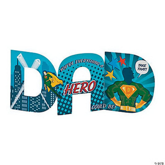 Fun Express Super Dad Father’s Day Sticker Cards - 9'x3.5' | Multicolor | Pack of 12