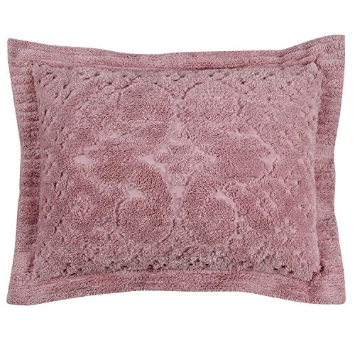 Better Trends Ashton Collection is Super Soft and Light Weight in Medallion Design 100 Pecent Cotton Tufted Unique Luxurious Machine Washable Tumble Dry, Standard Sham, Pink