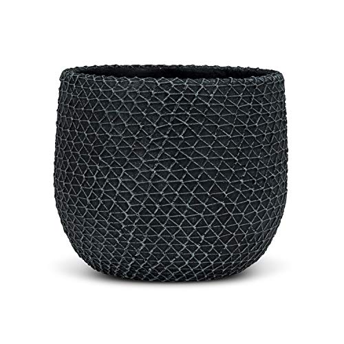 Abbott Collection  27-TERRAIN-828-SM Sm Mesh Texture Planter-Char-5" D, 5 inches D, Charcoal