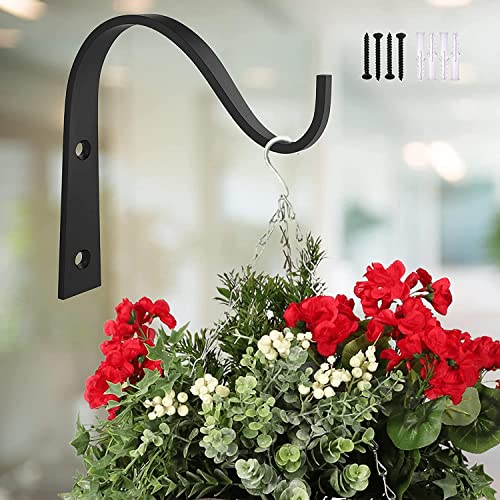 ecofynd Metal Hook Hanging Plant Bracket, Black, Small, 1 Piece