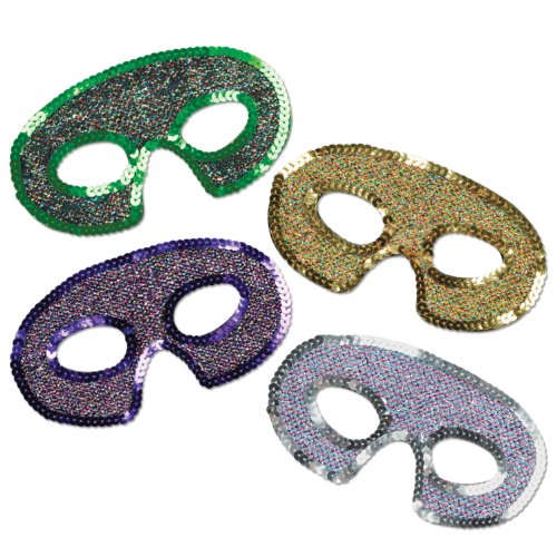 Beistle Sequin-Lame Half Masks Costume Add On