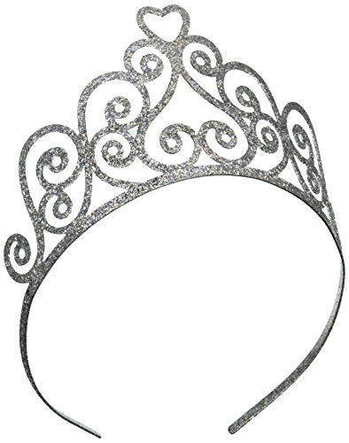 Beistle Glittered Tiara (silver) Party Accessory  (1 count) (1/Pkg)