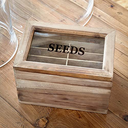 Park Hill Collection EAG81142 Seed Packet Box, 9-inch Length, Fir Wood, Plywood and Glass
