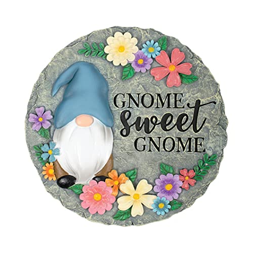 Carson 12760 Gnome Sweet Gnome Garden Stone, 8.25-inch Diameter