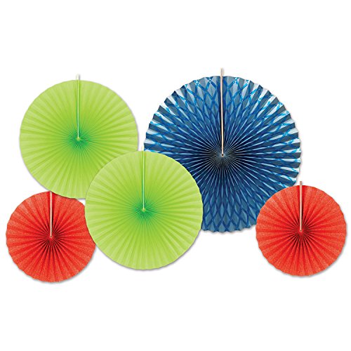 Beistle Assorted Paper & Foil Decorative Fans