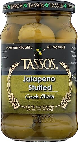 TASSOS Jalapeno Stuffed Olives, 12.73 OZ