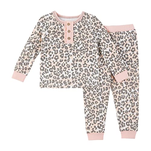 Mud Pie Pink Leopard Toddler Pajama Set, 9-12 Months