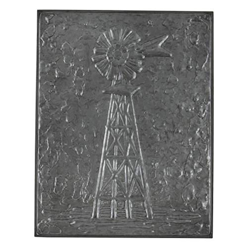 Foreside Home & Garden Black Galvanized Embossed Metal Windmill Wall D√©cor