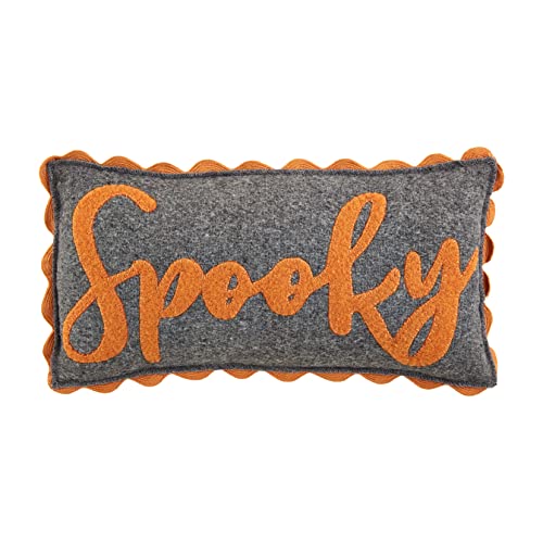 Mud Pie Felt Halloween Pillow, 16" x 8", Spooky