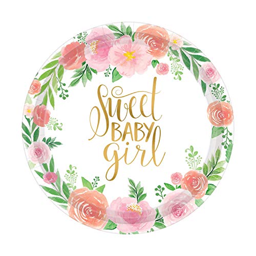 Amscan PLT 7" RND FLORAL BABY